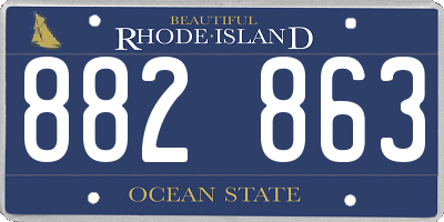 RI license plate 882863