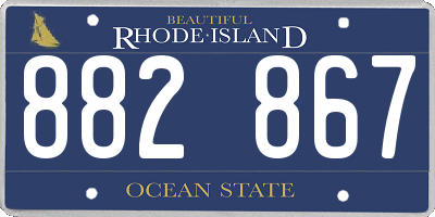 RI license plate 882867
