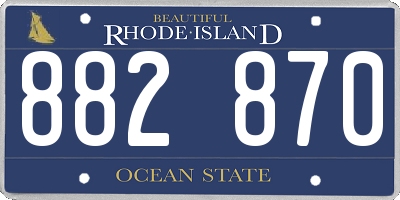 RI license plate 882870