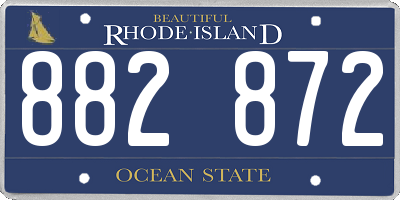 RI license plate 882872