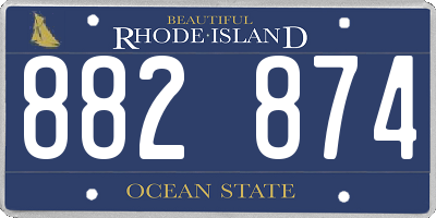 RI license plate 882874