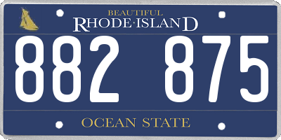 RI license plate 882875