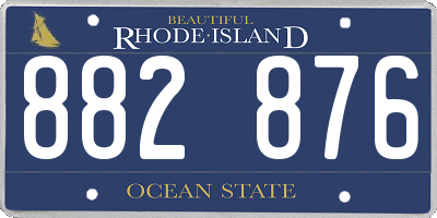 RI license plate 882876