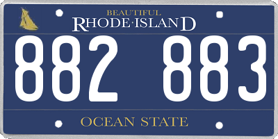RI license plate 882883