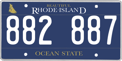 RI license plate 882887