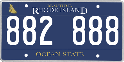 RI license plate 882888