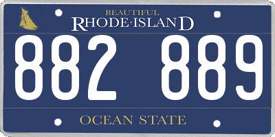 RI license plate 882889