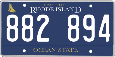 RI license plate 882894