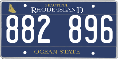 RI license plate 882896