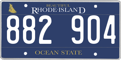 RI license plate 882904