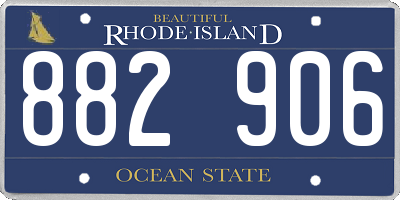 RI license plate 882906