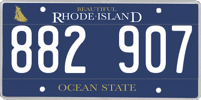 RI license plate 882907