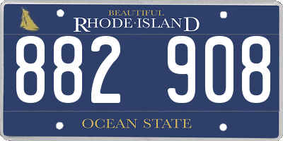 RI license plate 882908