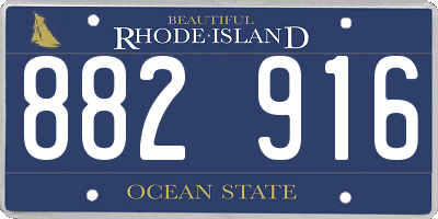 RI license plate 882916