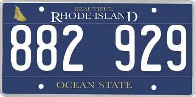 RI license plate 882929