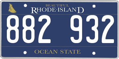RI license plate 882932