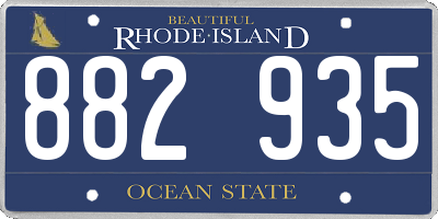 RI license plate 882935