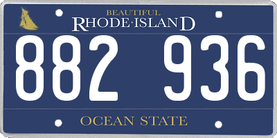 RI license plate 882936
