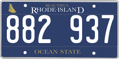 RI license plate 882937