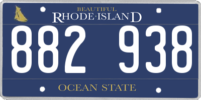 RI license plate 882938