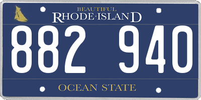 RI license plate 882940