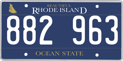 RI license plate 882963