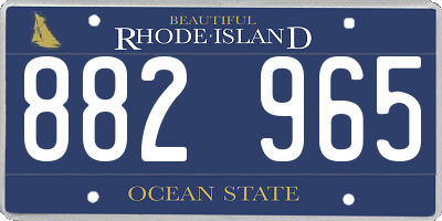 RI license plate 882965