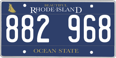 RI license plate 882968