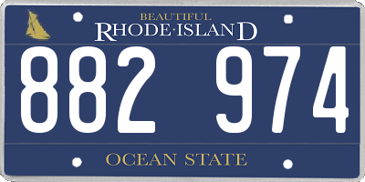 RI license plate 882974