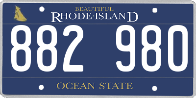 RI license plate 882980