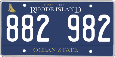 RI license plate 882982