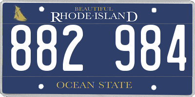 RI license plate 882984