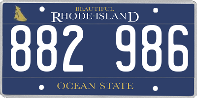 RI license plate 882986
