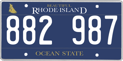 RI license plate 882987