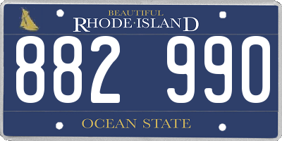 RI license plate 882990