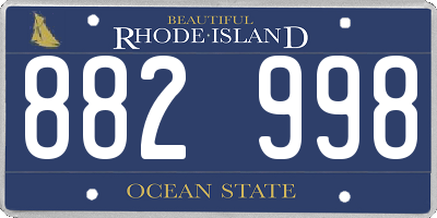 RI license plate 882998