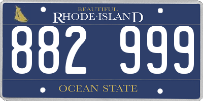 RI license plate 882999