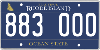 RI license plate 883000