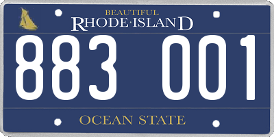 RI license plate 883001