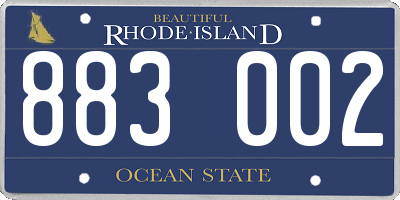 RI license plate 883002