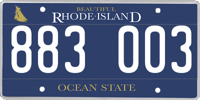 RI license plate 883003