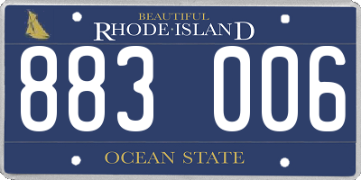 RI license plate 883006