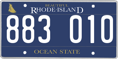 RI license plate 883010