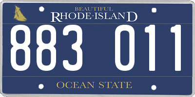 RI license plate 883011