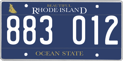 RI license plate 883012