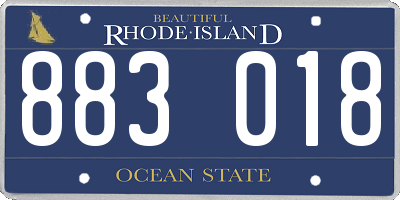 RI license plate 883018