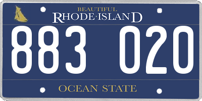 RI license plate 883020