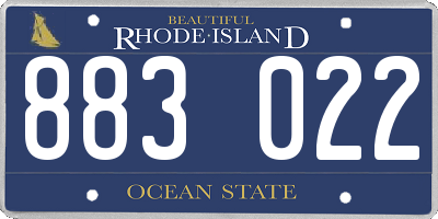 RI license plate 883022