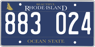 RI license plate 883024