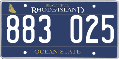 RI license plate 883025